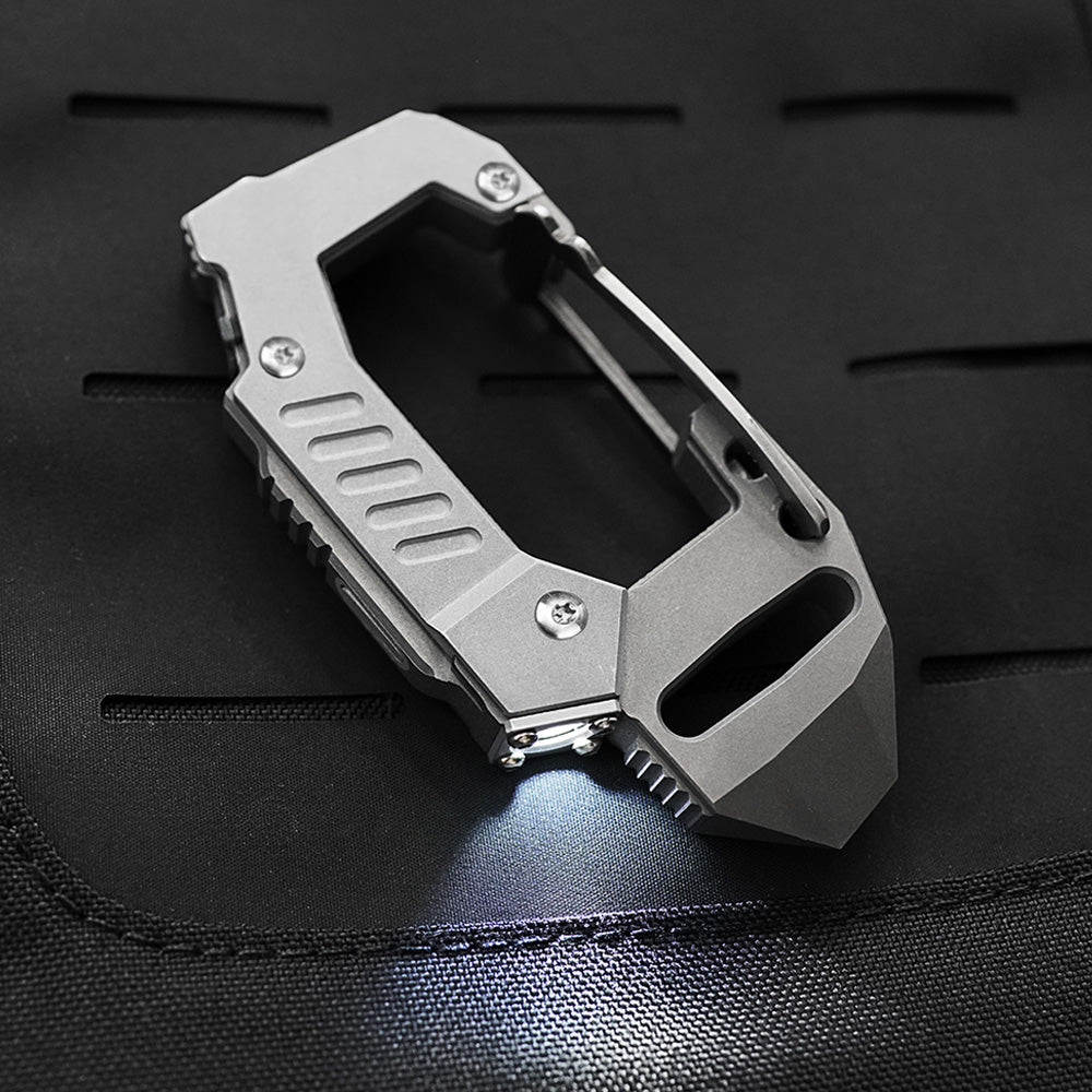 Titanium carabiner flashlight