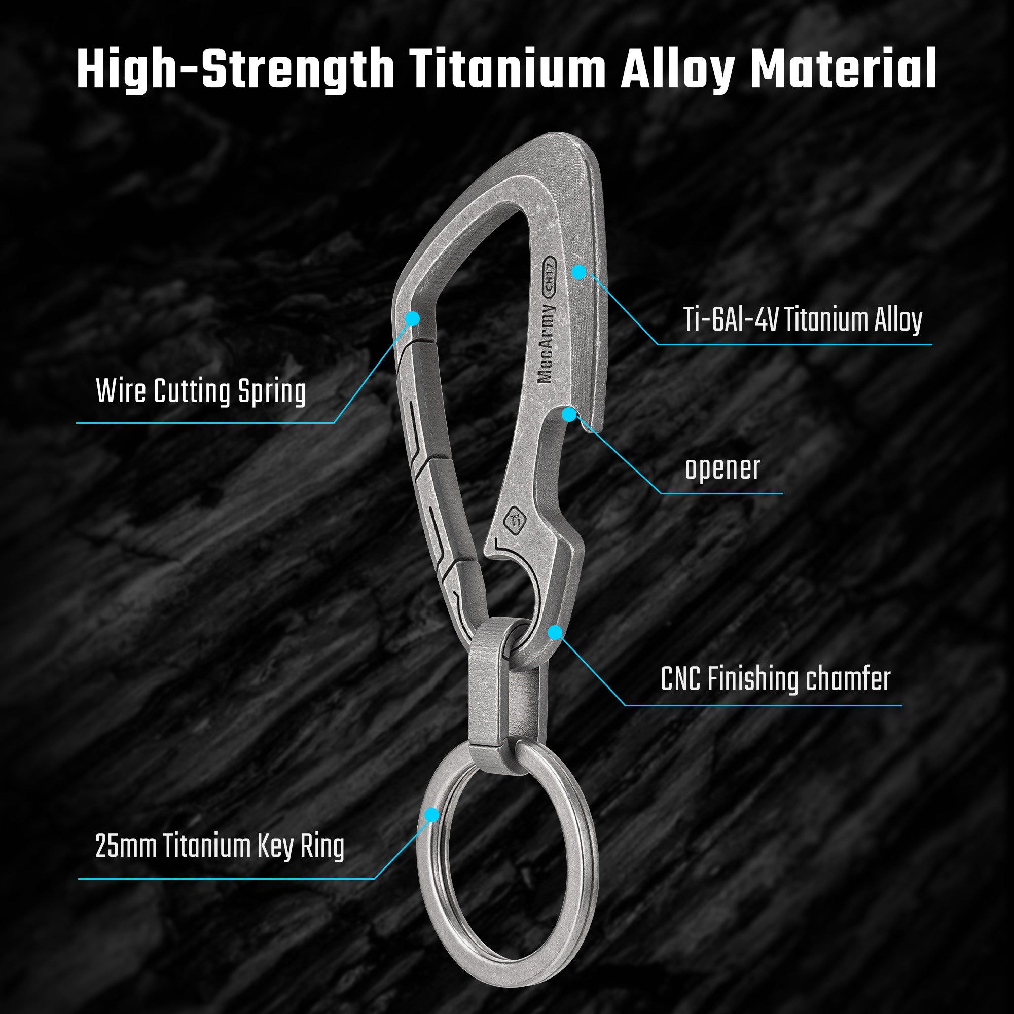 CH17 Titanium Carabiner Keychain Clip