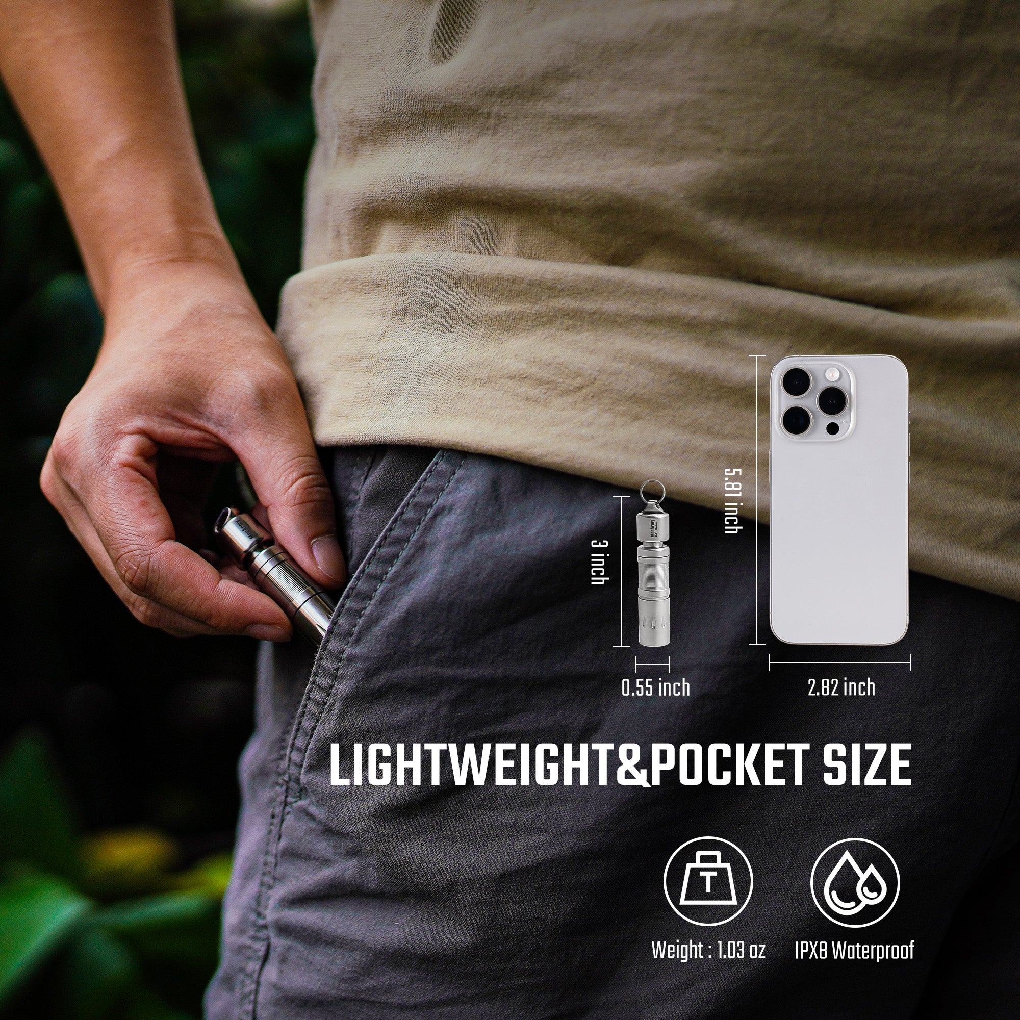 X6 Mini Rechargeable Titanium Keychain Flashlight