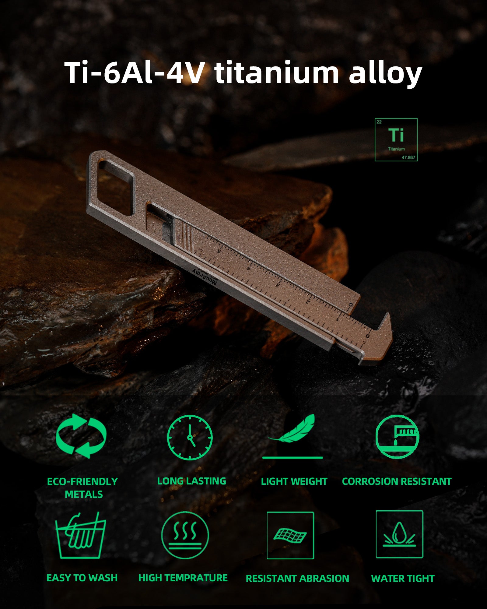 RU01 Minimalist Zeroscrew Tech Titanium Caliper
