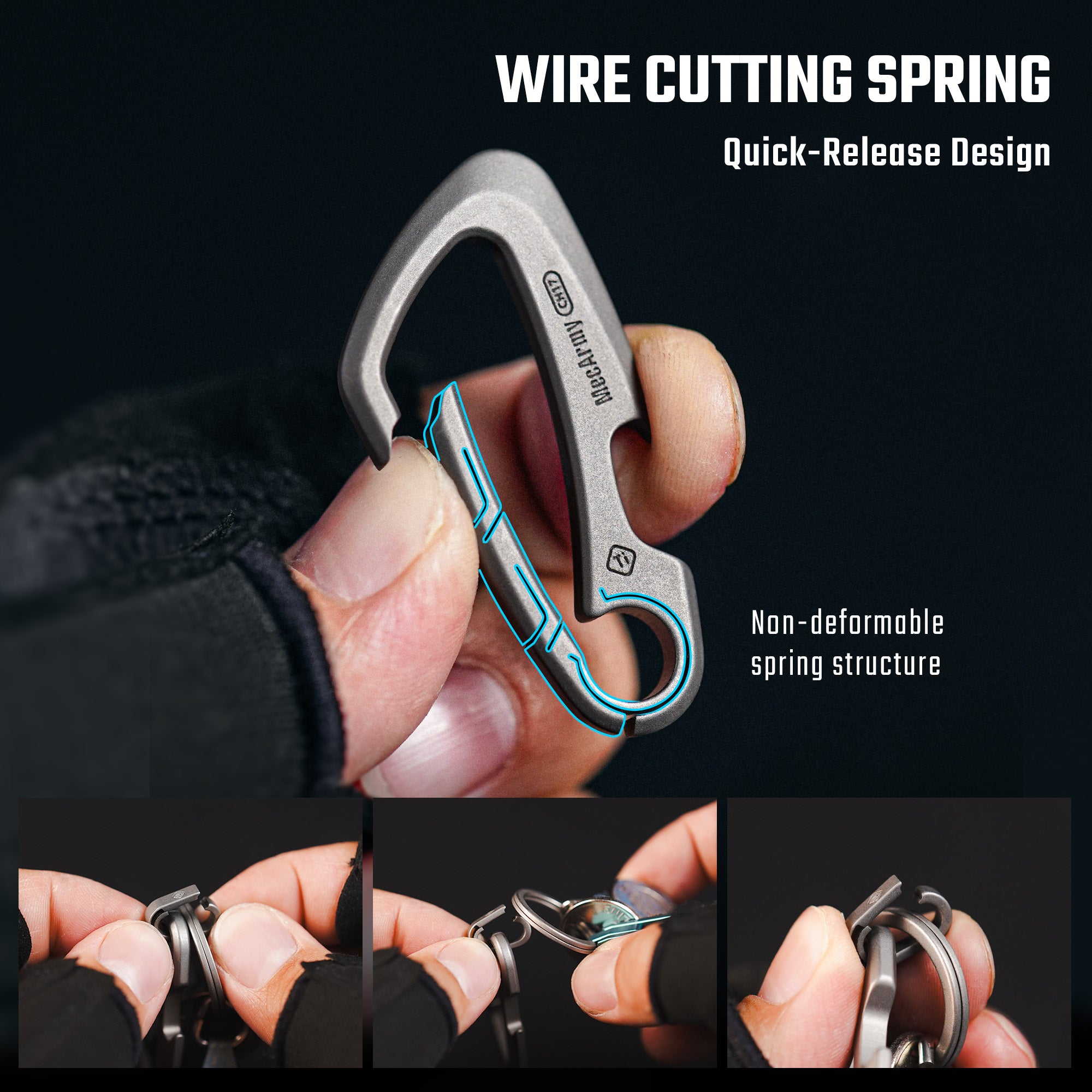 CH17 Titanium Carabiner Keychain Clip