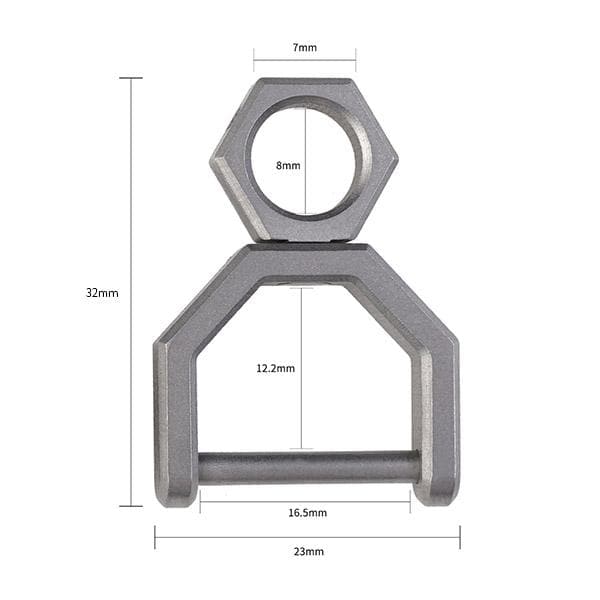 CH5 Titanium rotatory D shape key ring