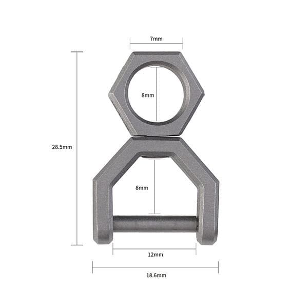 CH5 Titanium rotatory D shape key ring