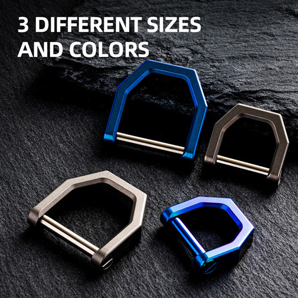 MecArmy CH2 Titanium D shape key ring | three different sizes and colors