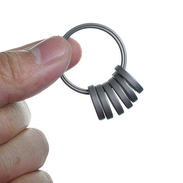 CH13 Titanium Flat Split Keyring 7pcs | Titanium Flat Keychain Ring for  Organizing Keys