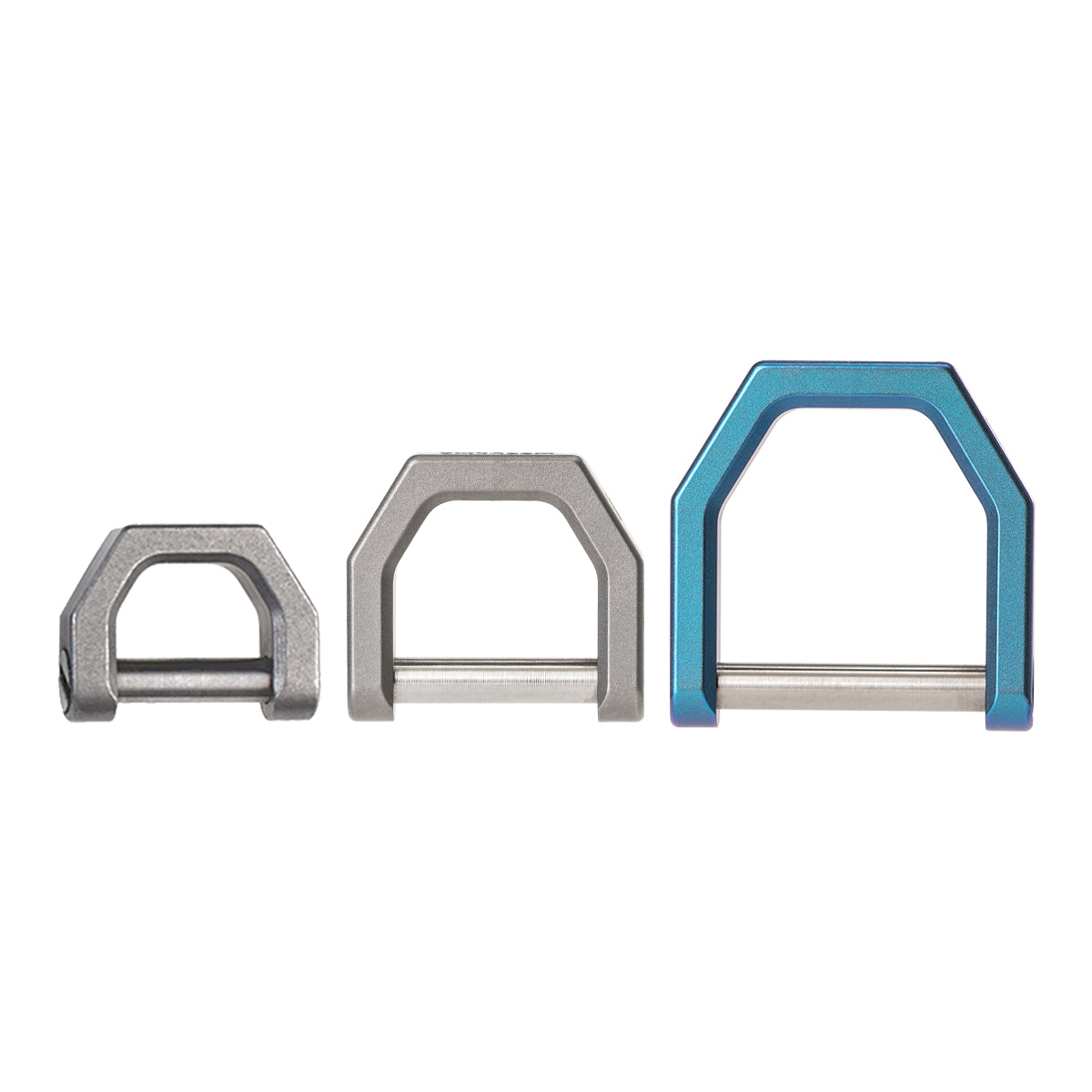 MecArmy CH2 Titanium D shape key ring | three different sizes and colors