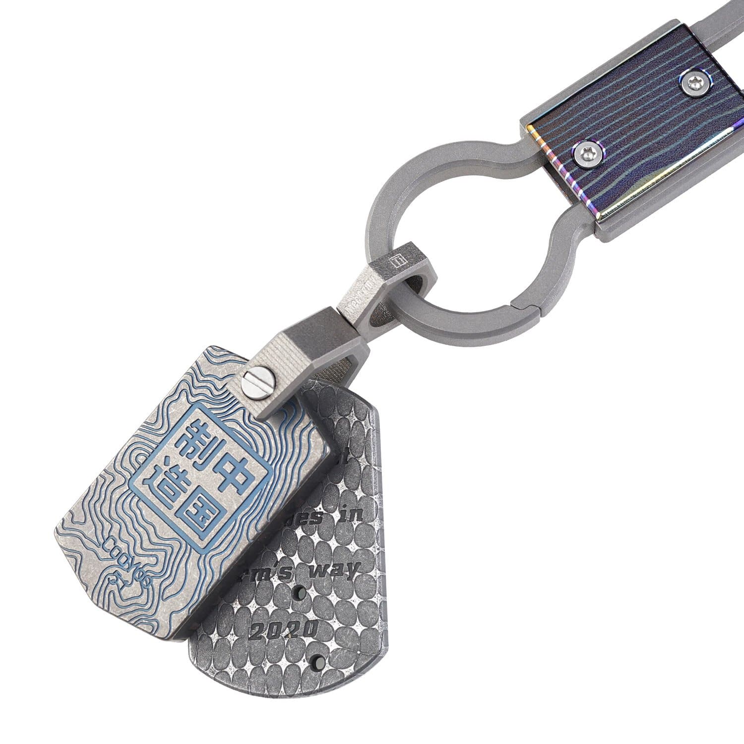 CH5 Titanium rotatory D shape key ring