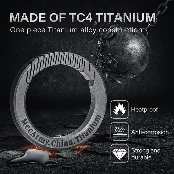 CH9/CH10 Titanium Circle Carabiner Keychain | Quick Release Spring Keyring