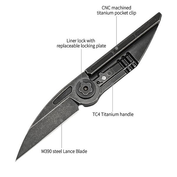 MecArmy EK36 Wharncliffe Titanium EDC Folding Knife