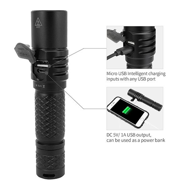 MecArmy MOT10 1000 Lumens USB Rechargeable EDC Flashlight