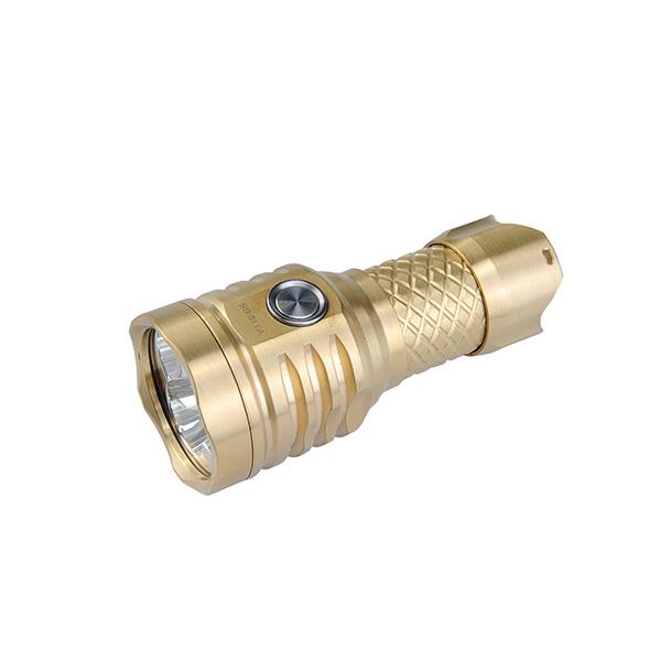 olight brass flashlight MecArmy PT16-BS Brass Ultra Bright Rechargeable Flashlight | 3 x CREE XP-G2 LEDs | 1200 Lumens