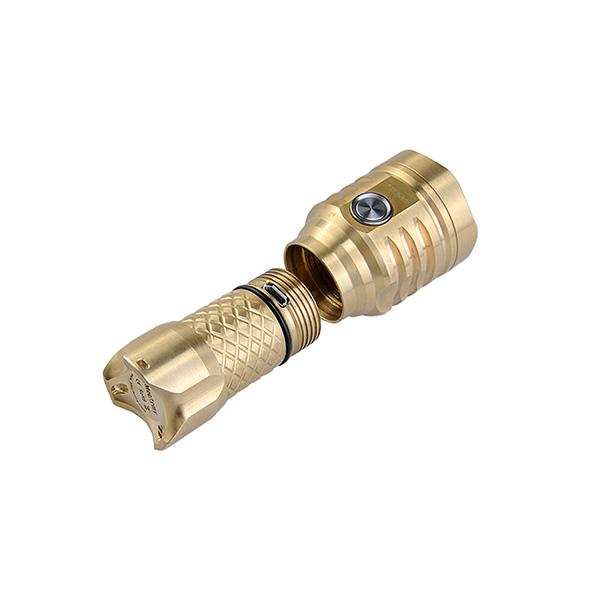 MecArmy PT16-BS USB Rechargeable 1200 Lumens Brass EDC Flashlight