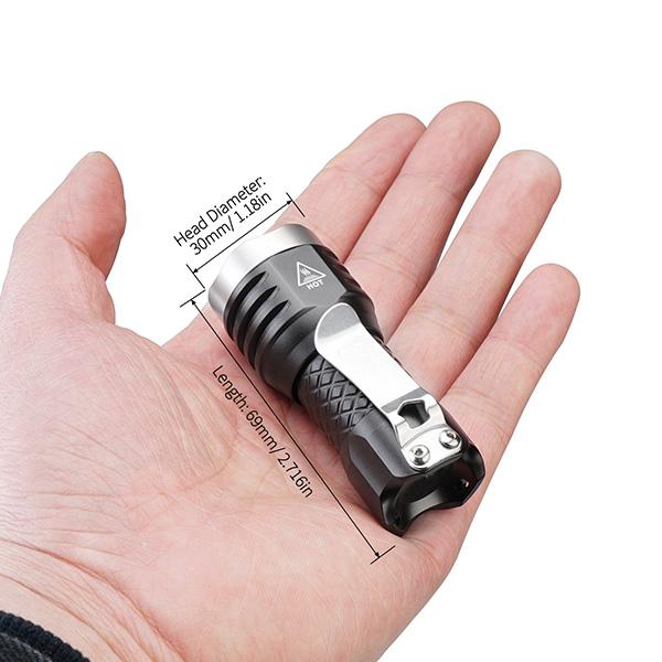 MecArmy PT16 EDC LED Flashlight coming with pocket clip