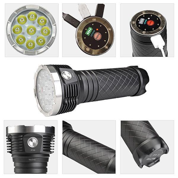 MecArmy PT80 9600 Lumens USB Rechargeable Search Flashlight