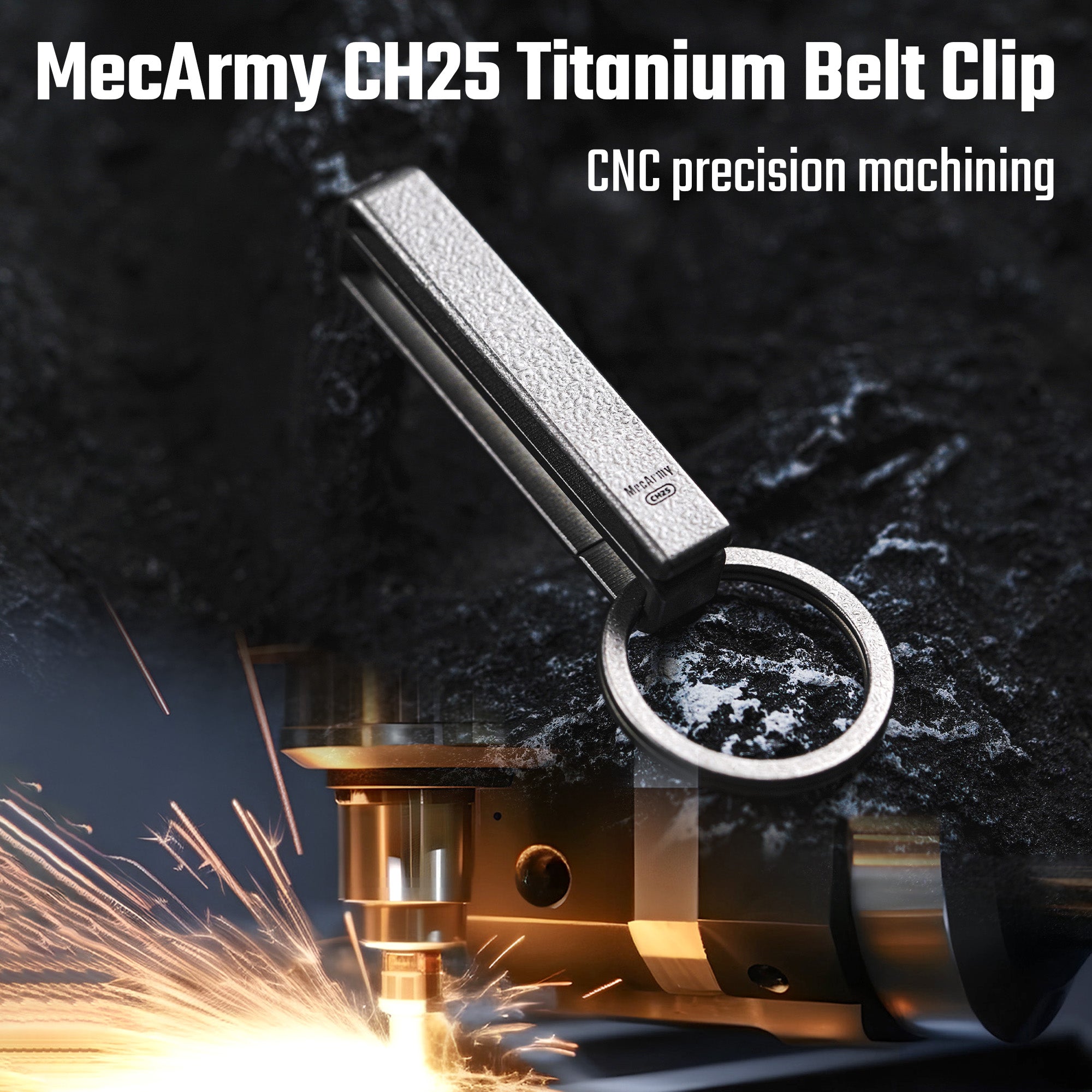 CH25 Titanium Belt Keychain Clip
