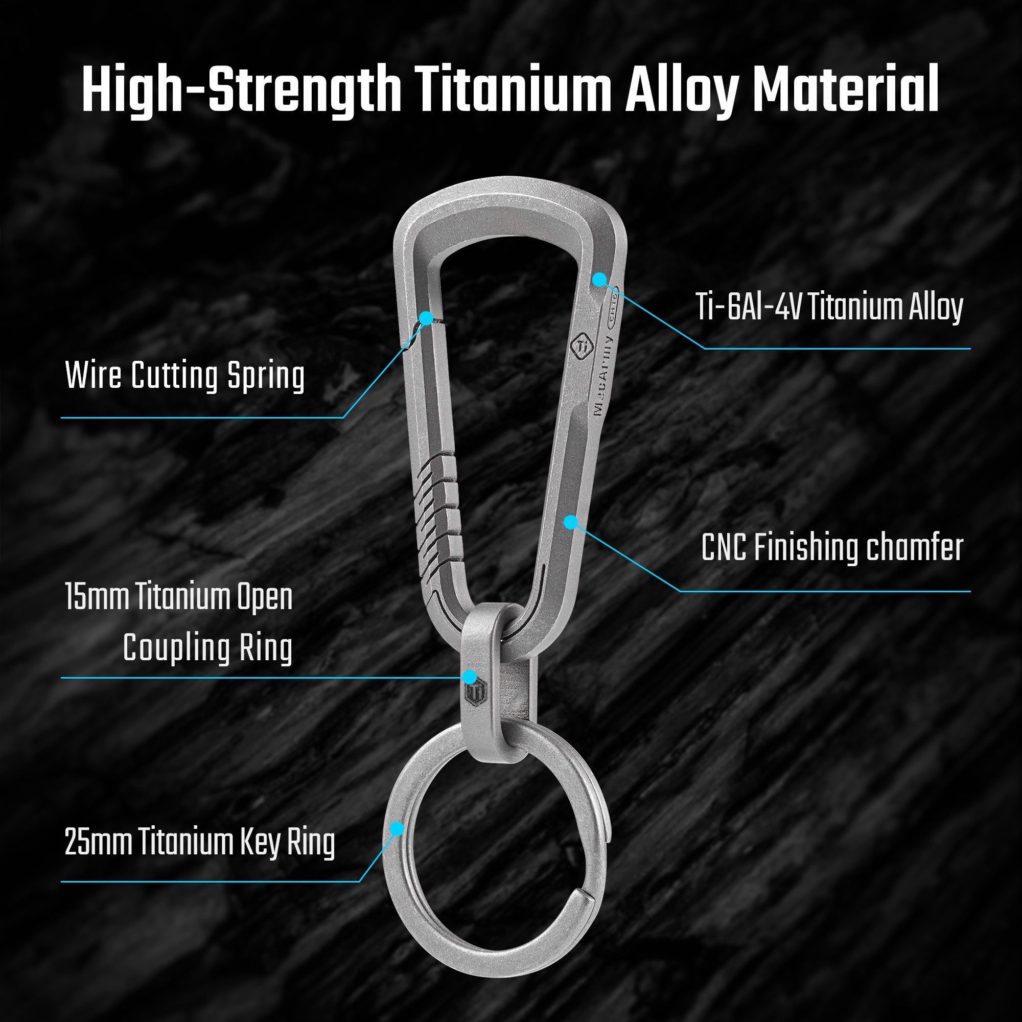 MecArmy CH16 Titanium Keychain Clip