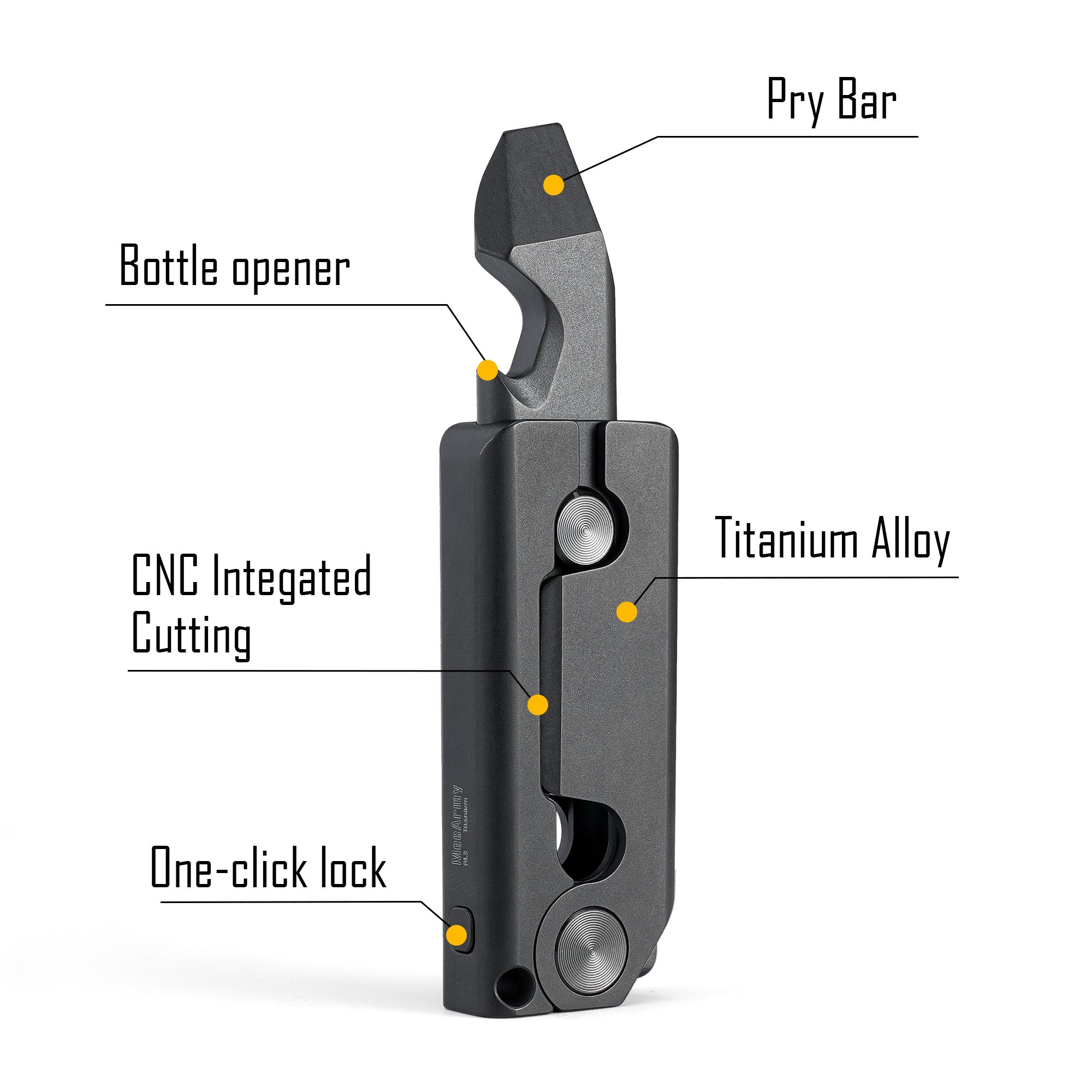 MecArmy RL3 Titanium EDC Pry Bar Bottle Opener