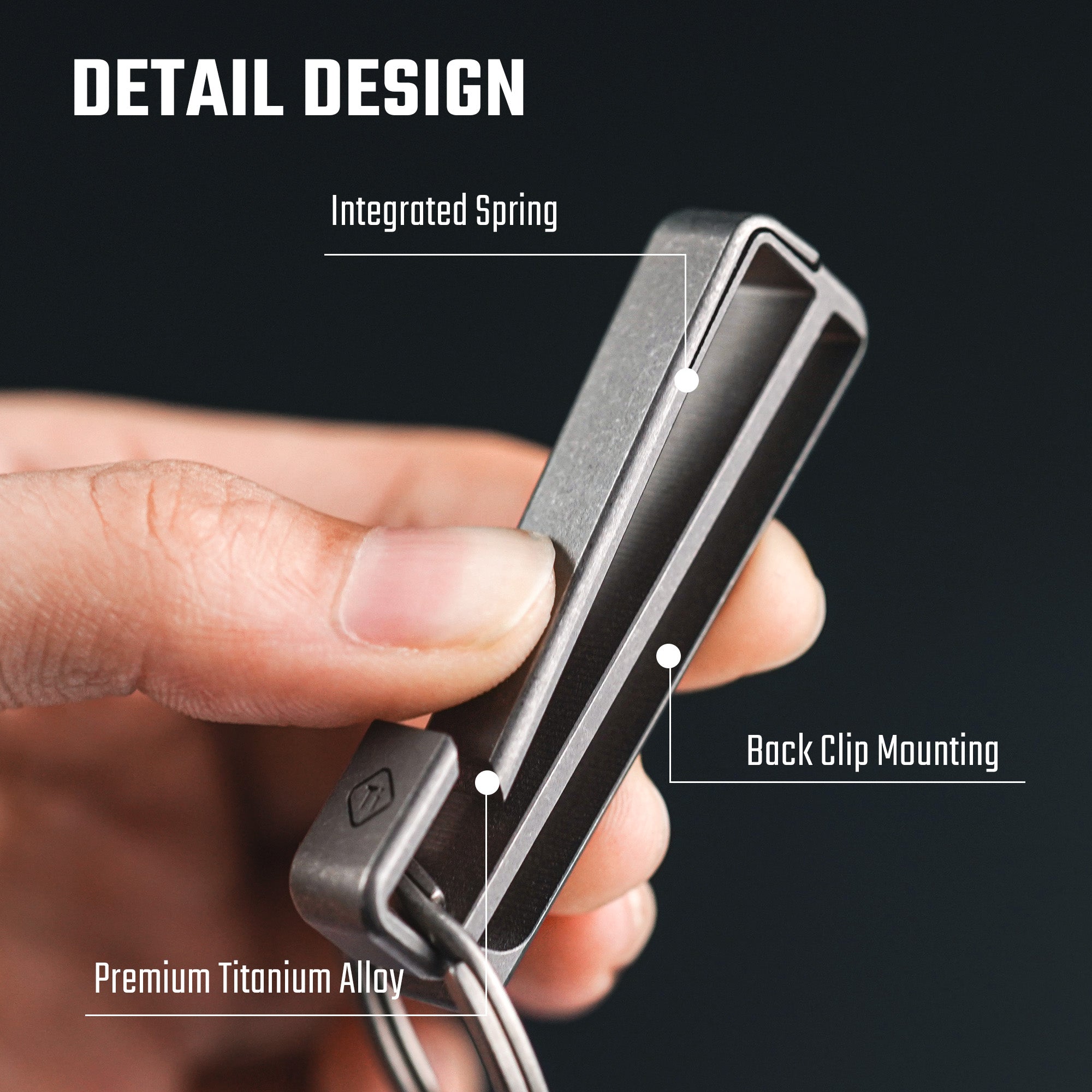 CH25 Titanium Belt Keychain Clip