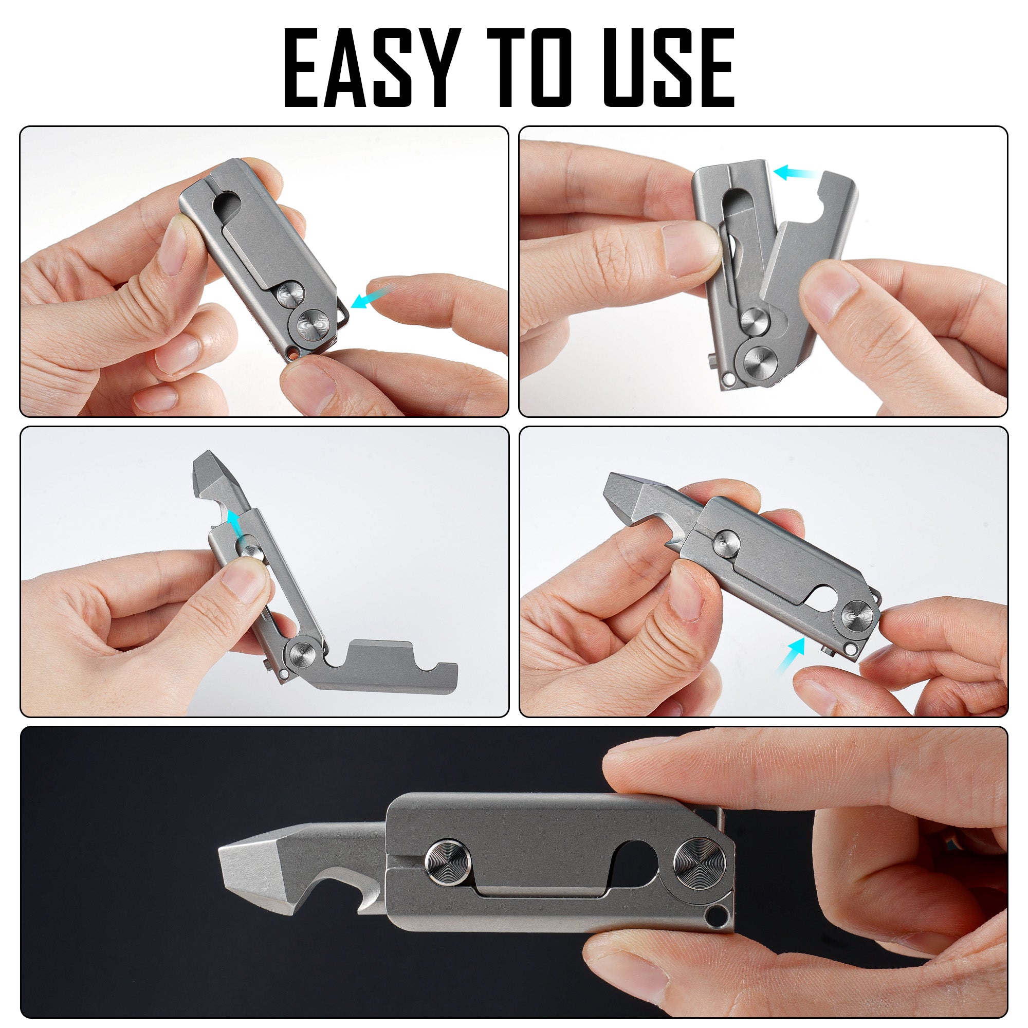 MecArmy RL3 Titanium EDC Pry Bar Bottle Opener