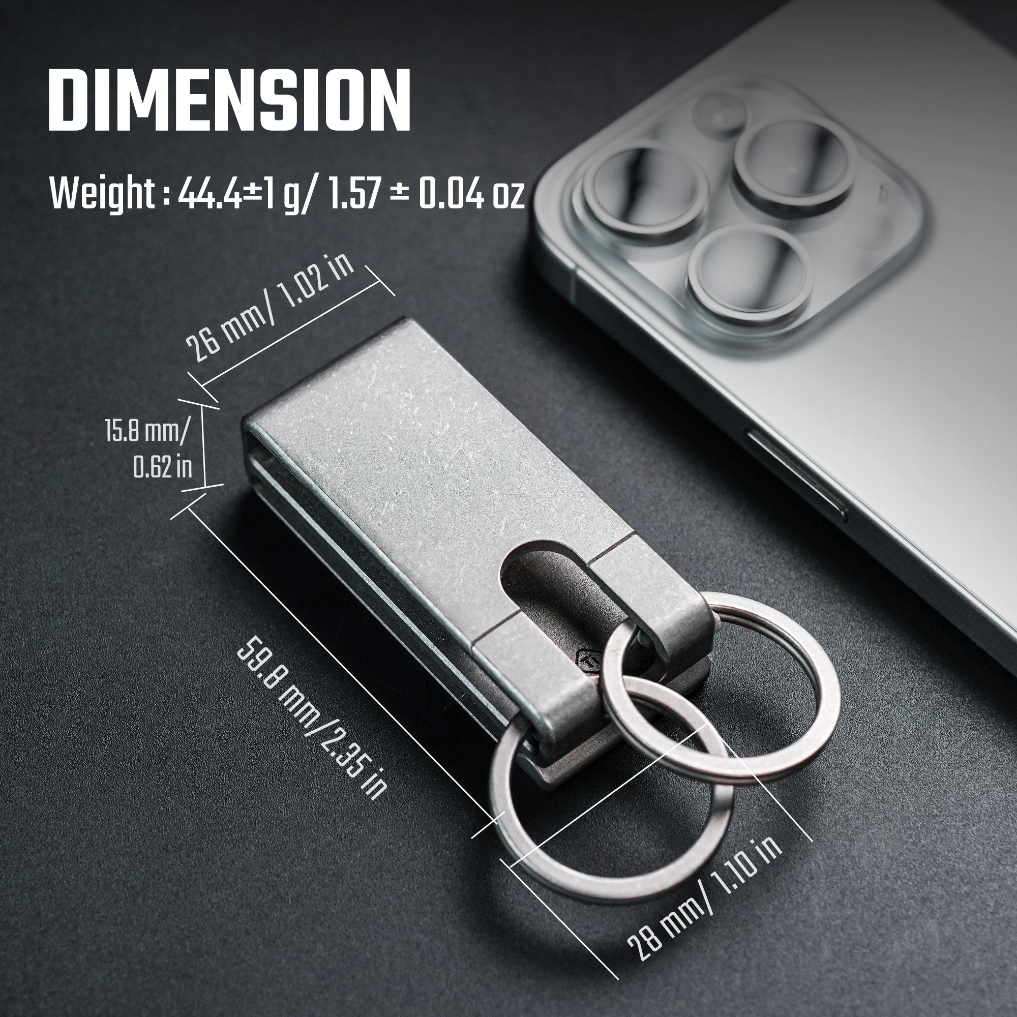 CH26 Titanium Belt Keychain Clip