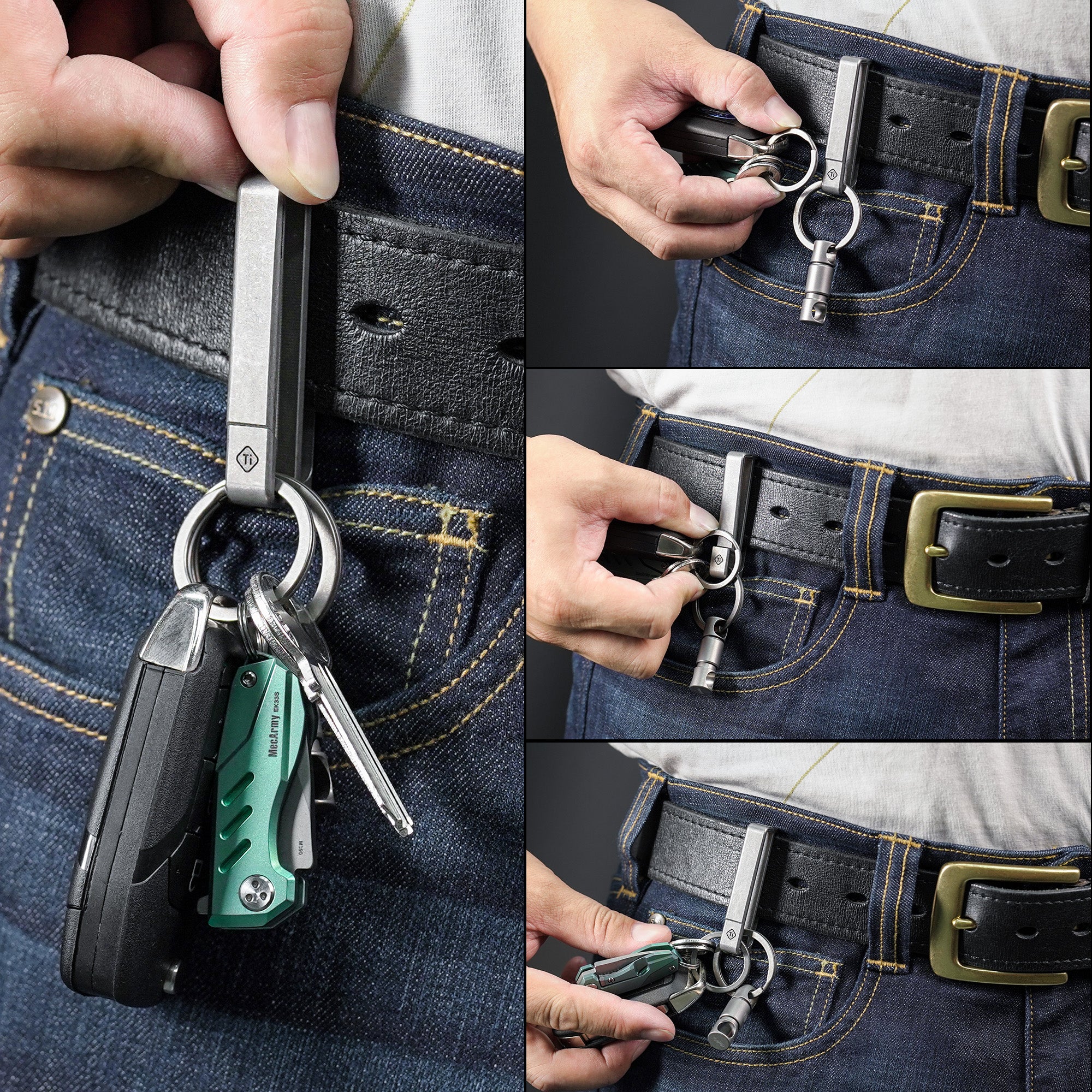 CH25 Titanium Belt Keychain Clip