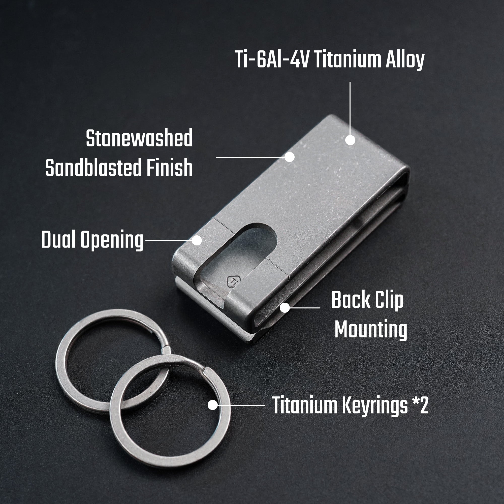 CH26 Titanium Belt Keychain Clip