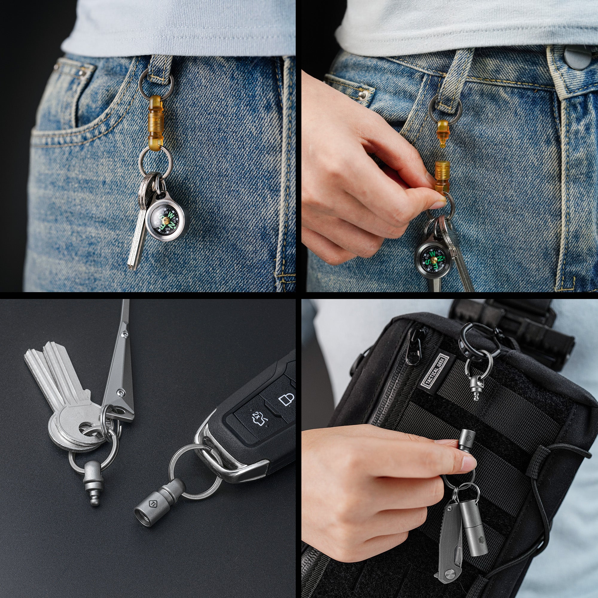 CH24 Titanium/PEI Quick Release Keychain