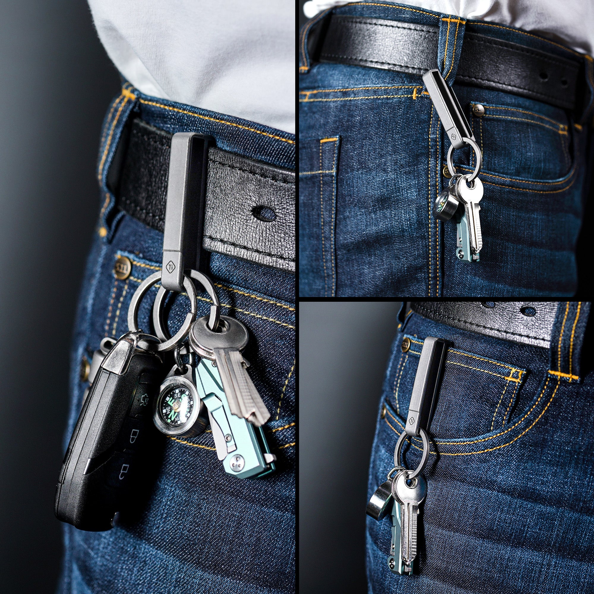 CH25 Titanium Belt Keychain Clip