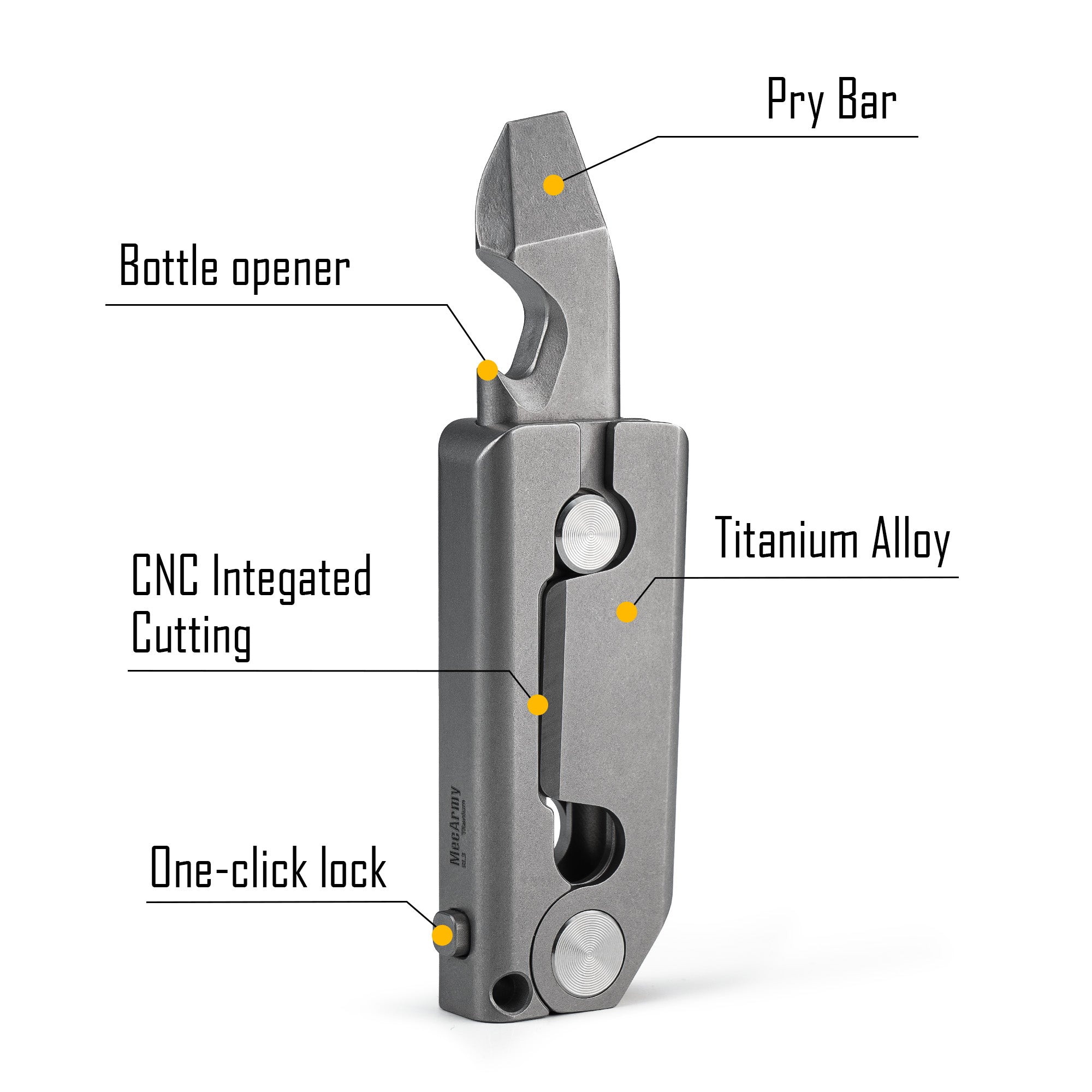 MecArmy RL3 Titanium EDC Pry Bar Bottle Opener