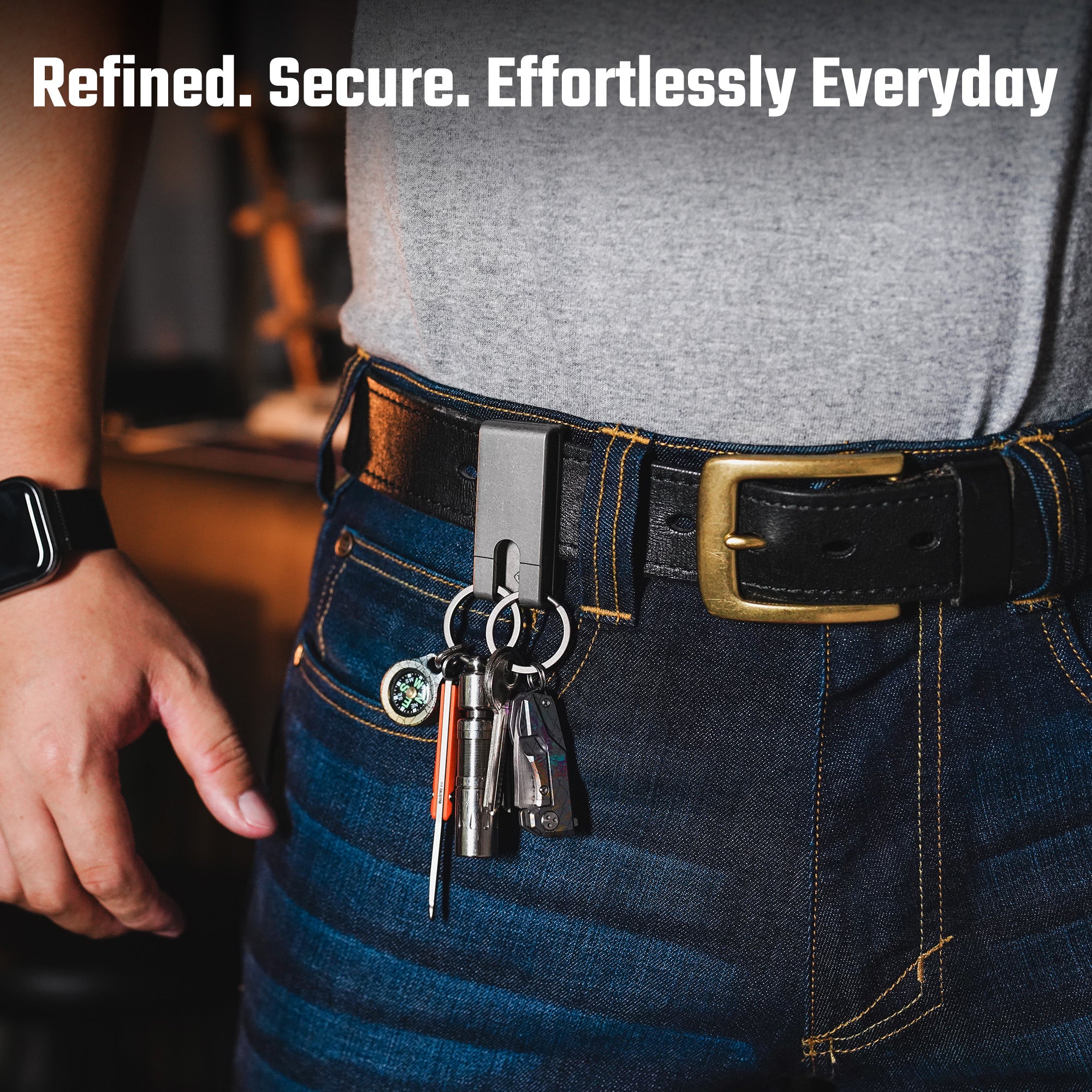 CH26 Titanium Belt Keychain Clip