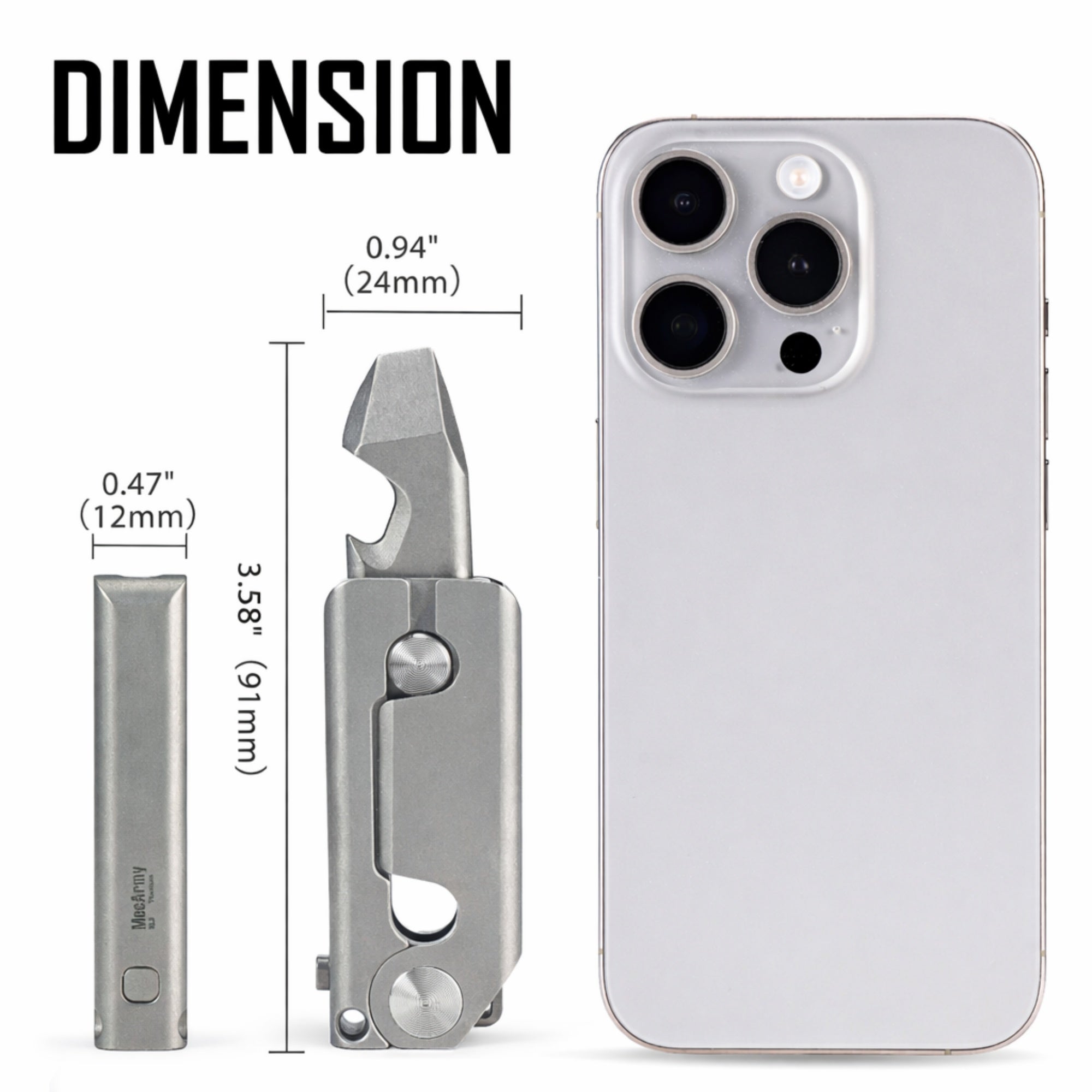 MecArmy RL3 Titanium EDC Pry Bar Bottle Opener