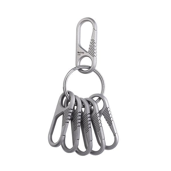 TISUR Titanium Round Carabiner Clip,Spring Hook Key Ring,Small Keychain Carabiner,with D-Ring for Keys