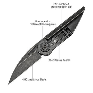 MecArmy EK36 Wharncliffe Titanium EDC Folding Knife
